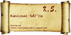 Kanizsai Sára névjegykártya