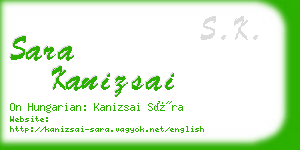 sara kanizsai business card